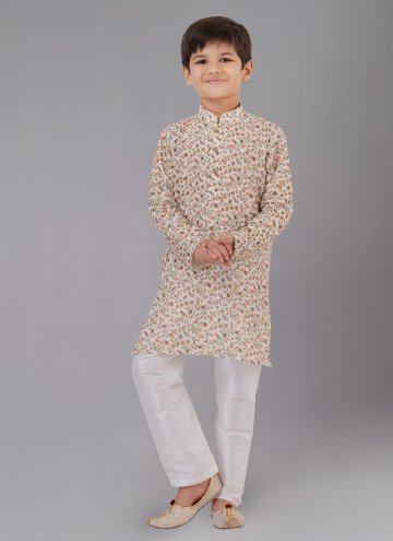 Polyester Kurta Pyjama in Multi Colour Enhanced wi