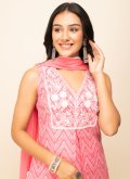 Printed Cotton  Pink Palazzo Suit - 1