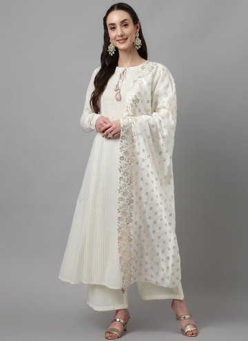 Printed Cotton  White Trendy Salwar Suit