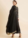 Printed Georgette Black Gown - 2