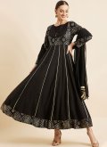 Printed Georgette Black Gown - 3