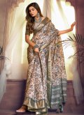 Printed Giccha Silk Multi Colour Contemporary Saree - 1