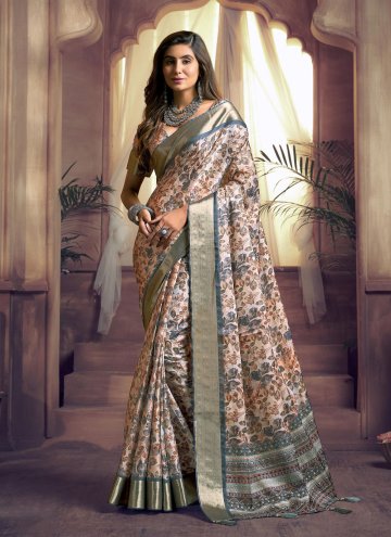 Printed Giccha Silk Multi Colour Contemporary Saree