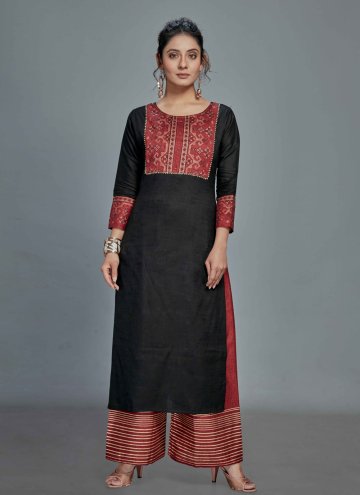 Printed Rayon Black Designer Palazzo Salwar Suit