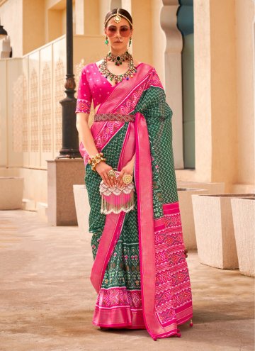 Printed Silk Green Designer Traditional Saree