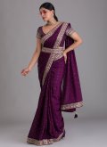 Purple Art Silk Border Trendy Saree for Engagement - 2