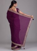 Purple Art Silk Border Trendy Saree for Engagement - 3