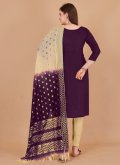 Purple Banarasi Booti Work Salwar Suit for Casual - 1
