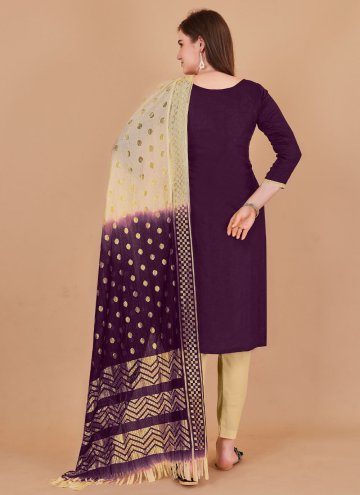 Purple Banarasi Booti Work Salwar Suit for Casual