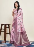 Purple Banarasi Woven Classic Designer Saree - 3