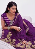 Purple Banarasi Woven Classic Designer Saree for Festival - 1