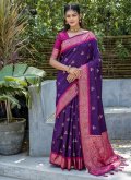 Purple Banarasi Woven Contemporary Saree for Ceremonial - 3