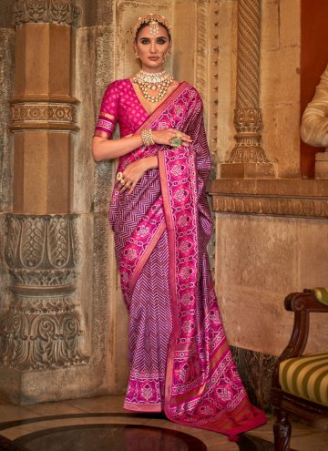 Purple Banarasi Woven Contemporary Saree for Festi