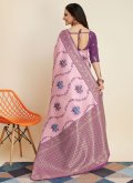Purple Banarasi Woven Trendy Saree for Ceremonial - 1