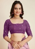 Purple Banarasi Woven Trendy Saree for Ceremonial - 2