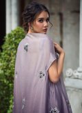 Purple Chiffon Embroidered Designer Salwar Kameez - 3
