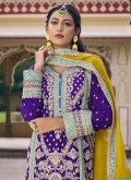 Purple Chinon Embroidered Salwar Suit - 1