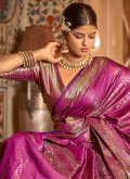 Purple Classic Designer Saree in Kanjivaram Silk with Zari Work - 1