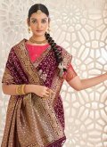 Purple Classic Designer Saree in Silk with Woven - 1