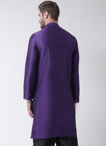 Purple color Art Dupion Silk Kurta with Plain Work