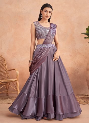 Purple color Art Silk Designer Lehenga Saree with 