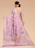 Purple color Banarasi Classic Designer Saree with Woven - 2