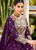 Purple color Embroidered Faux Georgette Salwar Suit - 2
