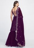Purple color Embroidered Georgette Salwar Suit - 1
