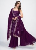 Purple color Embroidered Georgette Salwar Suit - 2
