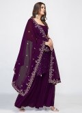 Purple color Embroidered Georgette Salwar Suit - 3