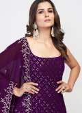 Purple color Embroidered Georgette Salwar Suit - 4