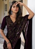 Purple color Georgette Designer Traditional Saree with Sequins Work - 1
