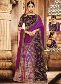 Purple color Jacquard Contemporary Saree with Embroidered - 2