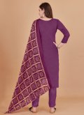 Purple color Jacquard Work Banarasi Salwar Suit - 1