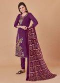 Purple color Jacquard Work Banarasi Salwar Suit - 2