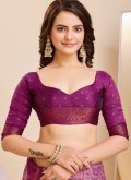 Purple color Kanjivaram Silk Classic Designer Saree with Jacquard Work - 3
