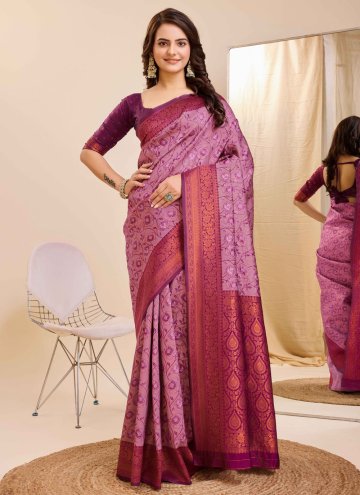 Purple color Kanjivaram Silk Classic Designer Sare