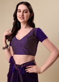 Purple color Silk Classic Designer Saree with Stone Work - 4