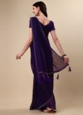 Purple color Silk Classic Designer Saree with Stone Work - 6