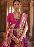 Purple color Silk Designer Saree with Woven - 1