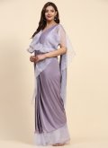 Purple Contemporary Saree in Imported with Beads - 3