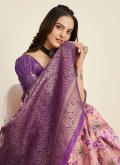 Purple Contemporary Saree in Kanjivaram Silk with Woven - 3