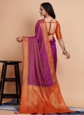 Purple Designer Saree in Banarasi with Woven - 2