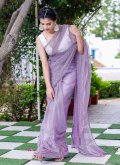 Purple Designer Saree in Net with Fancy work - 2