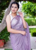 Purple Designer Saree in Net with Fancy work - 3