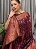 Purple Designer Saree in Silk with Jacquard Work - 1