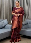 Purple Designer Saree in Silk with Jacquard Work - 2