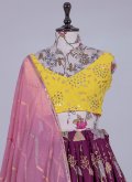 Purple Georgette Embroidered Lehenga Choli for Engagement - 1