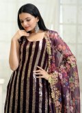 Purple Georgette Embroidered Trendy Salwar Suit - 2