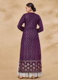 Purple Georgette Sequins Work Salwar Suit - 1
